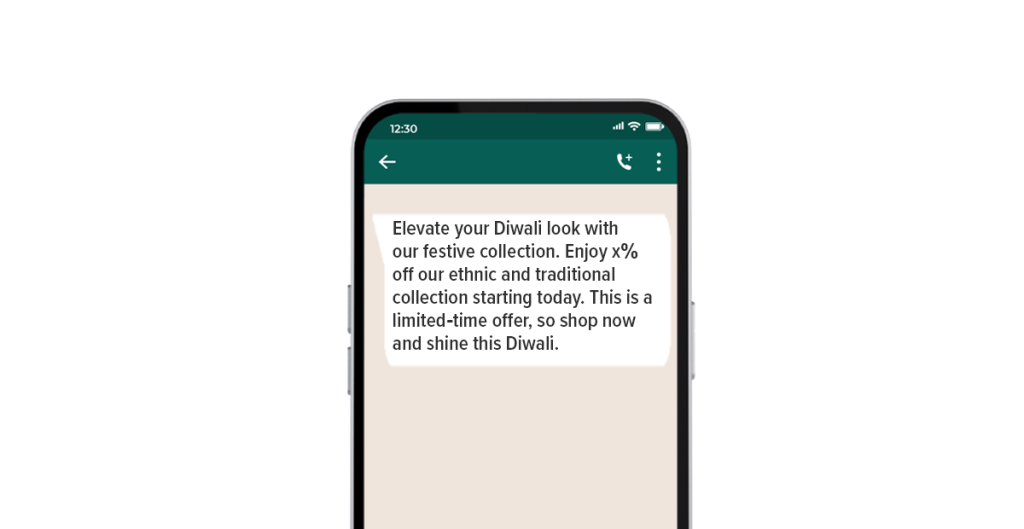 Fashion brand Diwali WhatsApp message templates