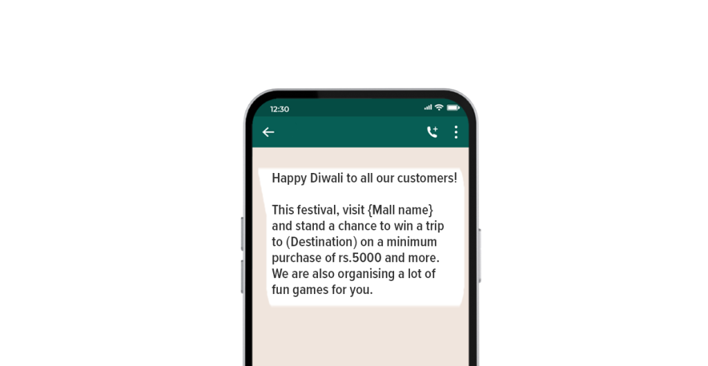 Mall offers Diwali WhatsApp message templates